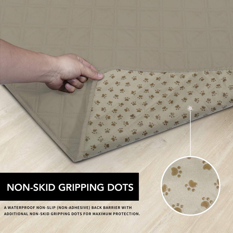 Easy-Going 100% Waterproof Dog Bed Cover, Non-Slip Pet Blanket for Furniture, Washable Couch Cover, Repleasement Sofa Cover (120X82 in,Beige) - Image 3
